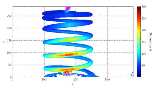 涂層厚度量化測(cè)量拍攝的示例圖像